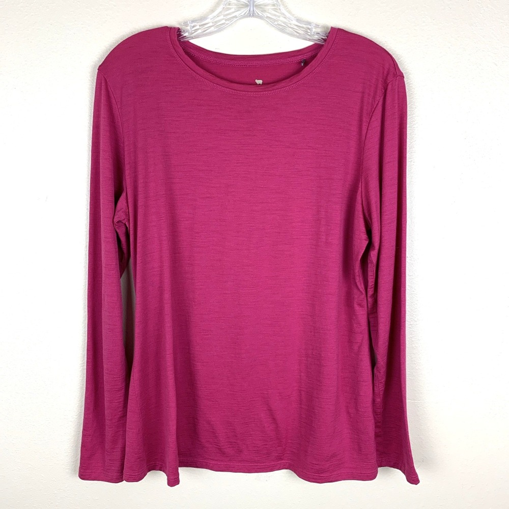 Segments 100% Merino Wool Womens M Base Layer Hiking Outdoor Shirt Top Pink
